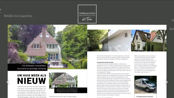 123 Softwash uitgelicht in het magazine van Voorma & Walch